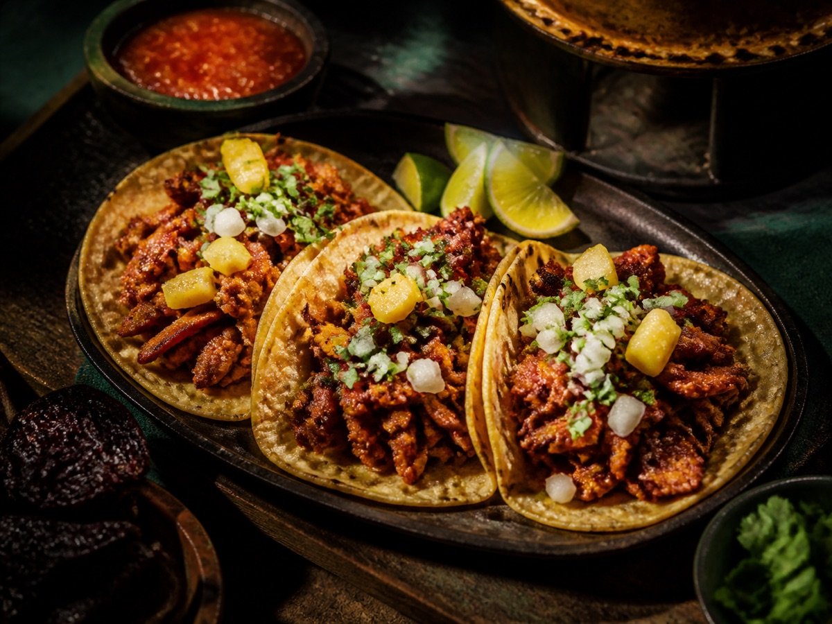 Présentation de tacos al pastor